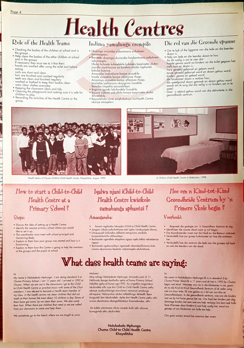 Article on Health from Voice of the Children newsletter, September 1999