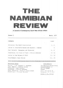 Cover of The Namibian Review. no. 3