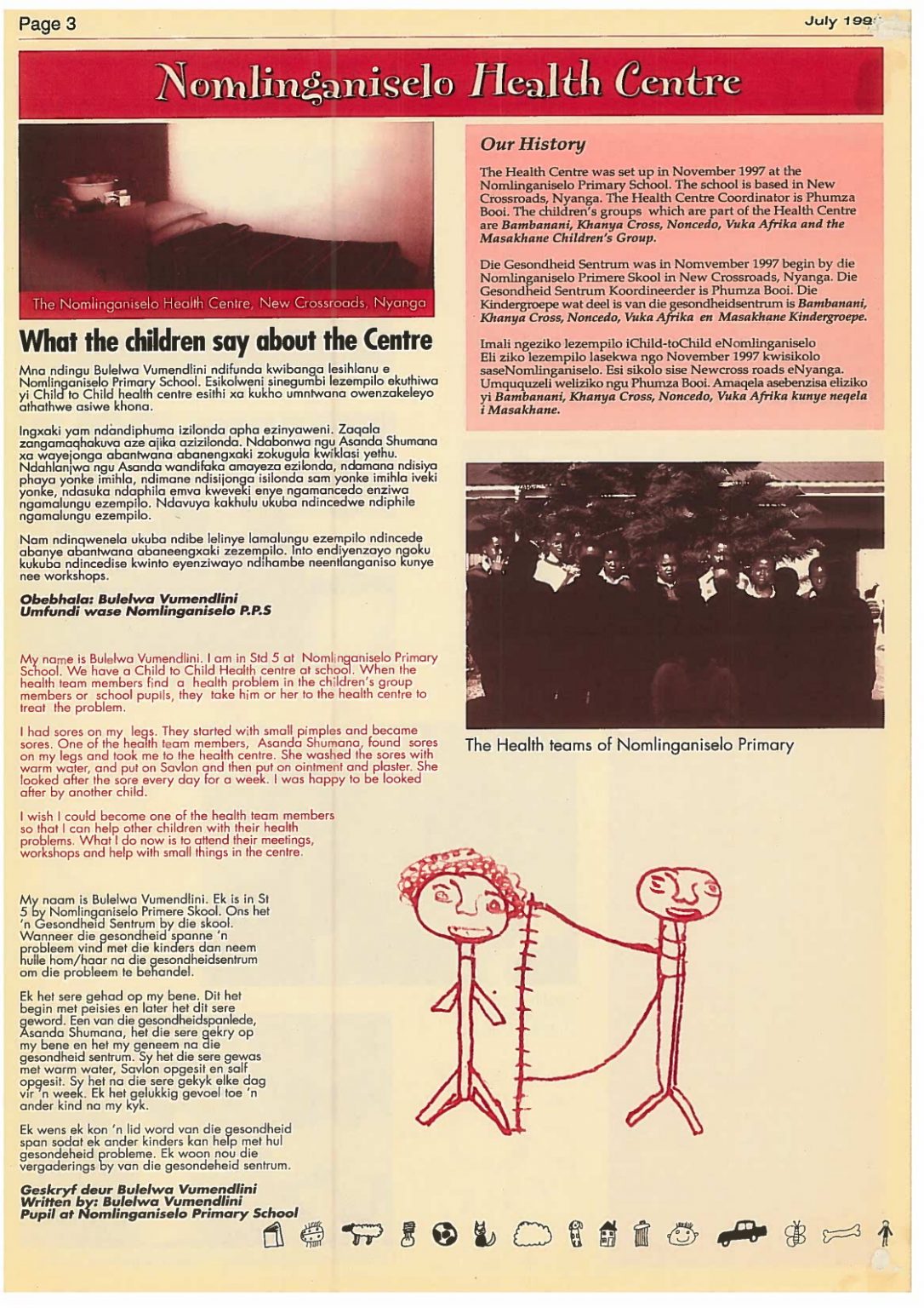 Page three of Voice of the Children, Special Health Edition, July 1998.